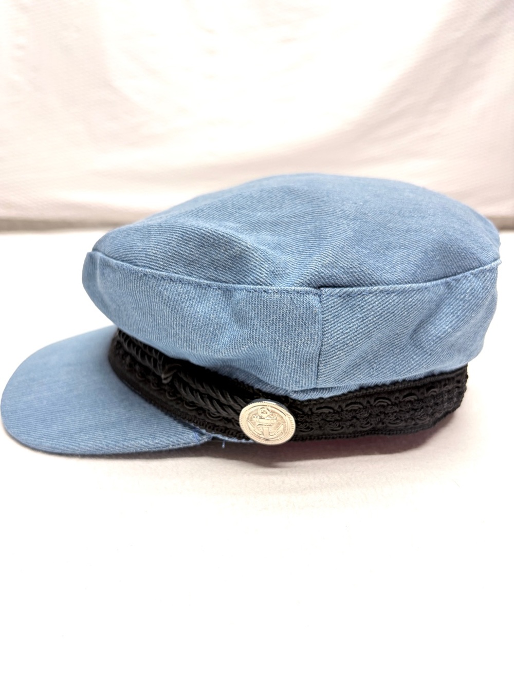 Denim Baker Boy Newsboy Cap Womens OSFM Light Blue Nautical
